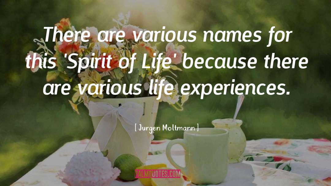 Jurgen Moltmann Quotes: There are various names for