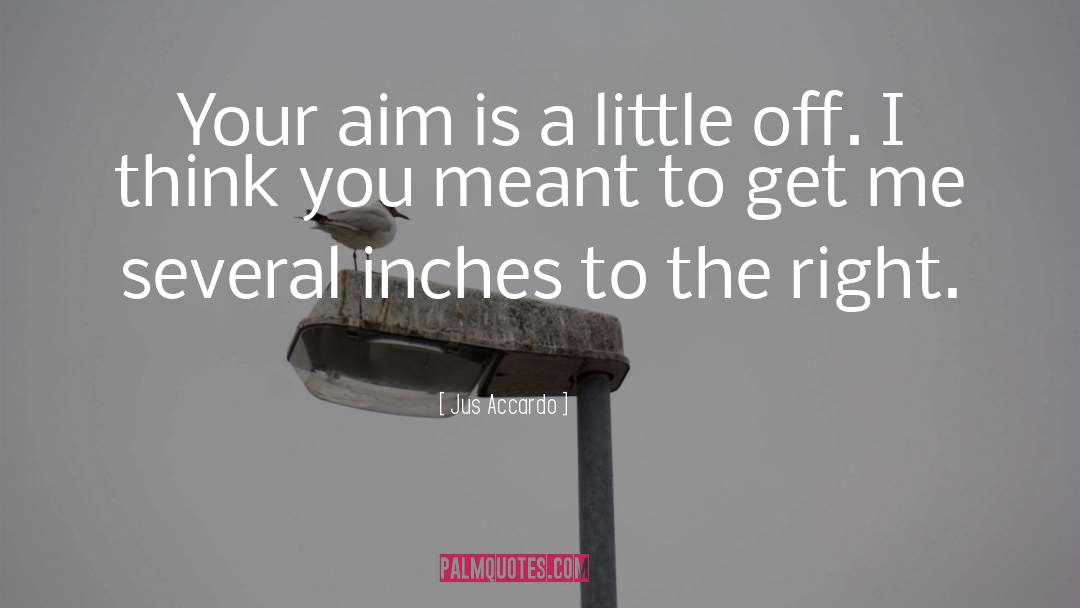 Jus Accardo Quotes: Your aim is a little