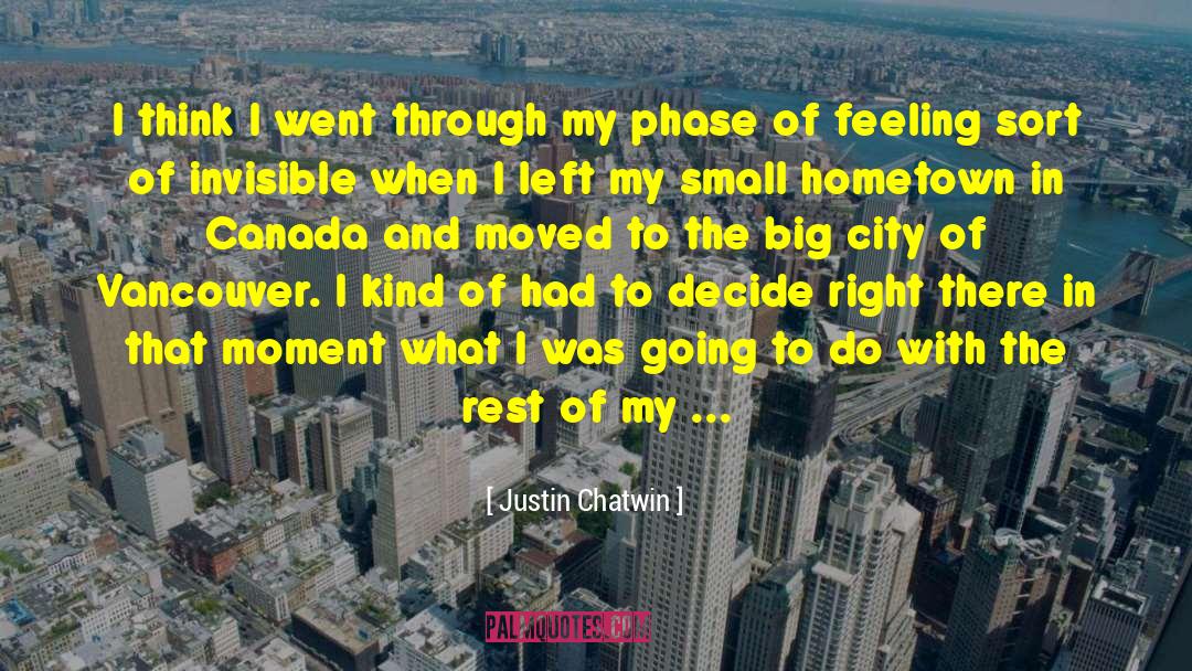 Justin Chatwin Quotes: I think I went through