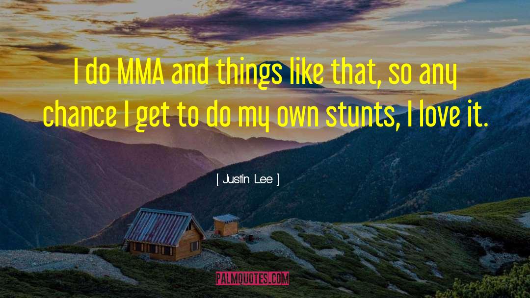 Justin Lee Quotes: I do MMA and things