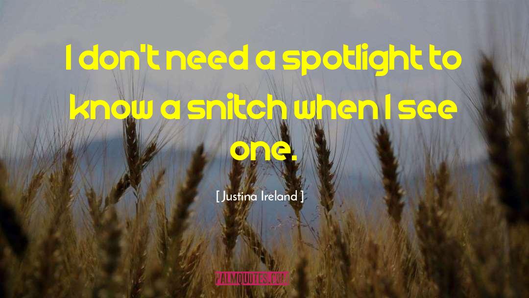 Justina Ireland Quotes: I don't need a spotlight