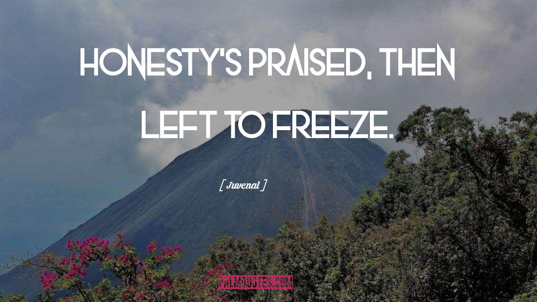 Juvenal Quotes: Honesty's praised, then left to