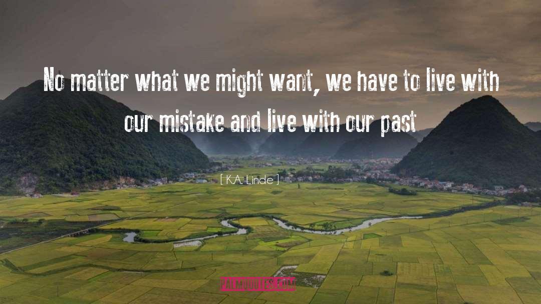 K.A. Linde Quotes: No matter what we might