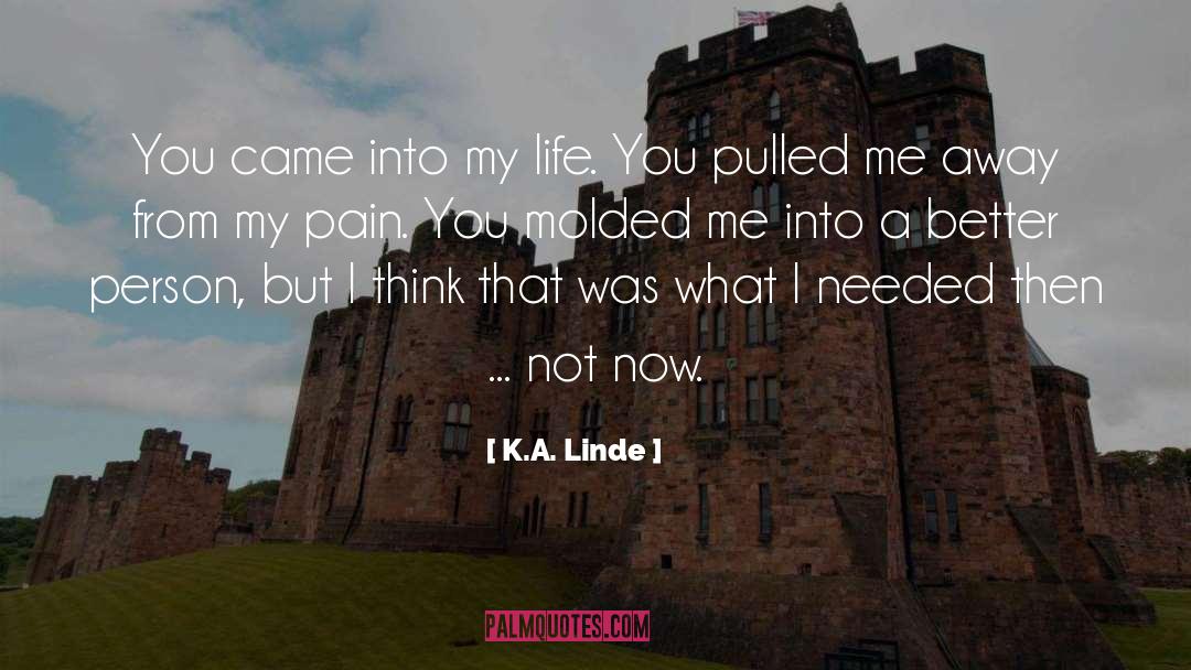 K.A. Linde Quotes: You came into my life.