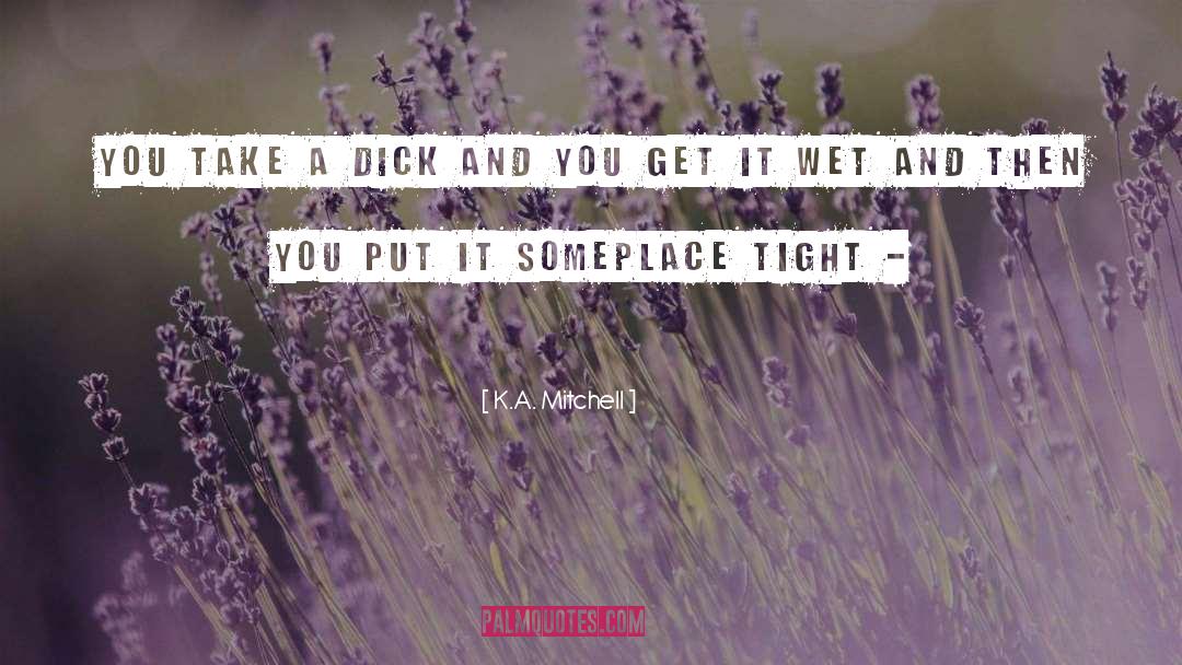 K.A. Mitchell Quotes: You take a dick and