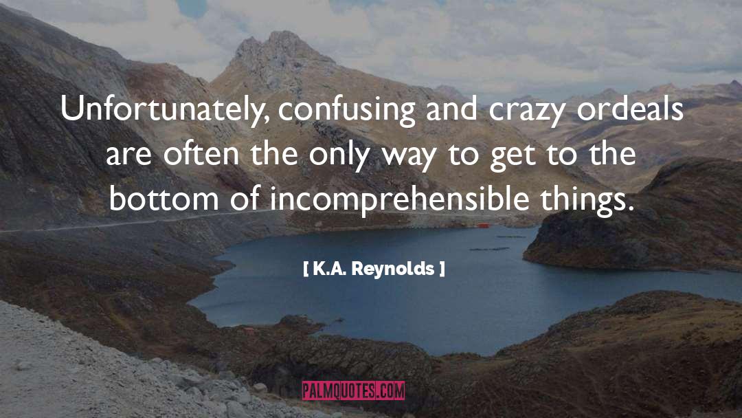 K.A. Reynolds Quotes: Unfortunately, confusing and crazy ordeals