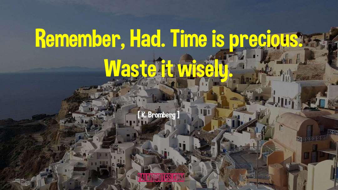 K. Bromberg Quotes: Remember, Had. Time is precious.