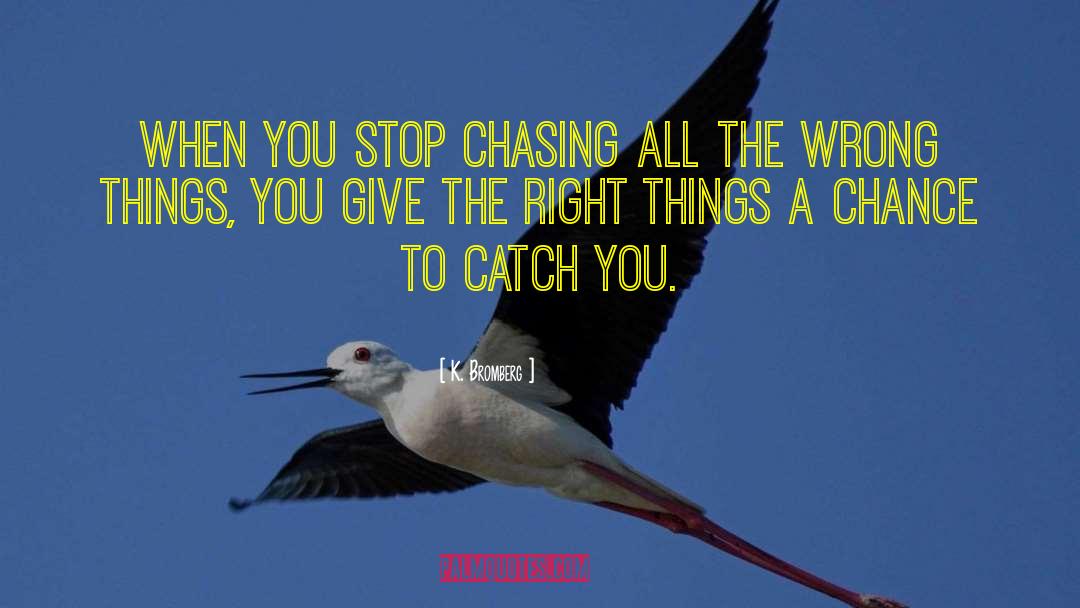 K. Bromberg Quotes: When you stop chasing all