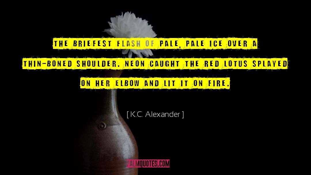 K.C. Alexander Quotes: the briefest flash of pale,