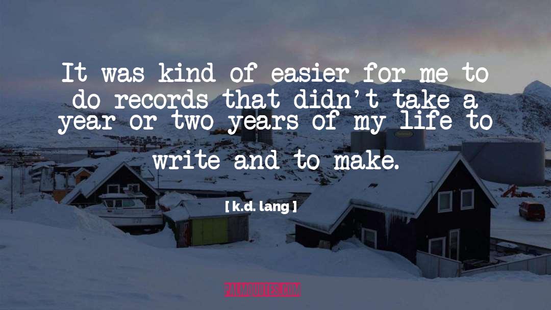 K.d. Lang Quotes: It was kind of easier