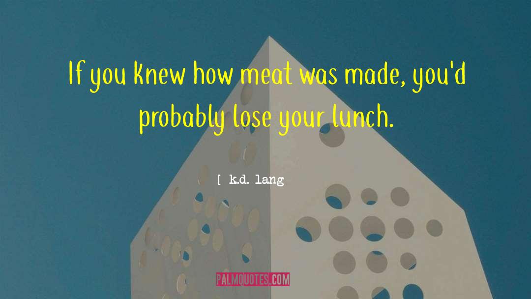 K.d. Lang Quotes: If you knew how meat