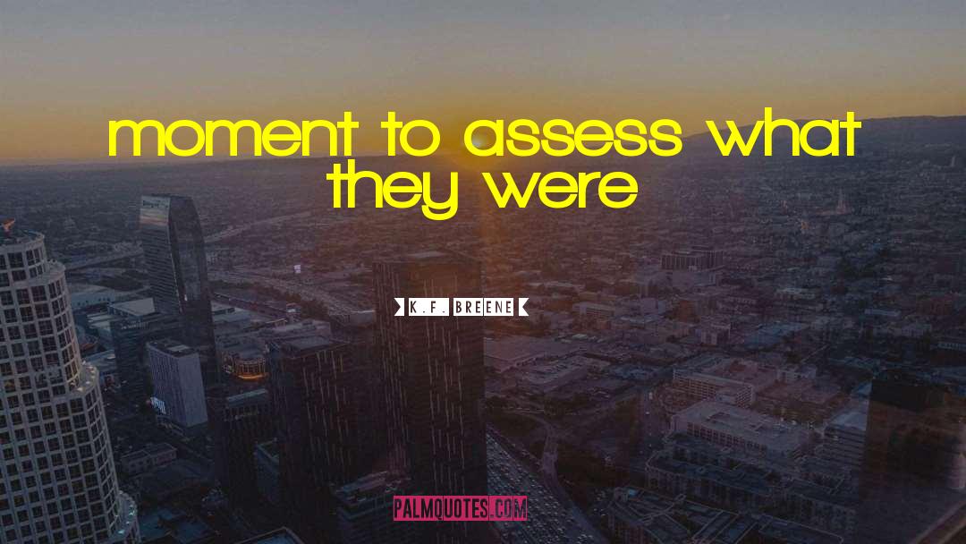 K.F. Breene Quotes: moment to assess what they