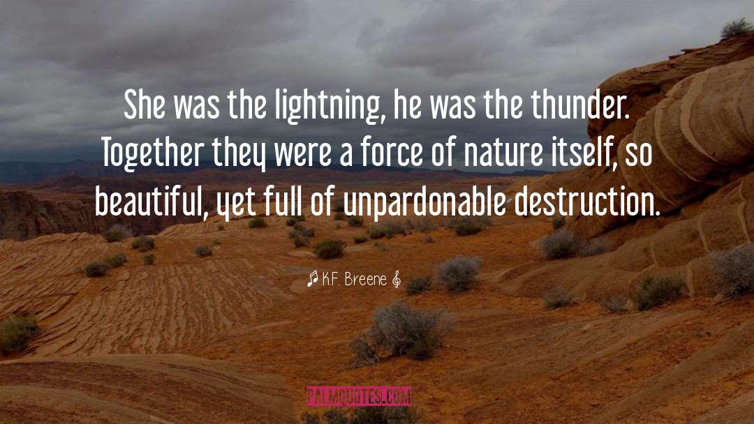 K.F. Breene Quotes: She was the lightning, he