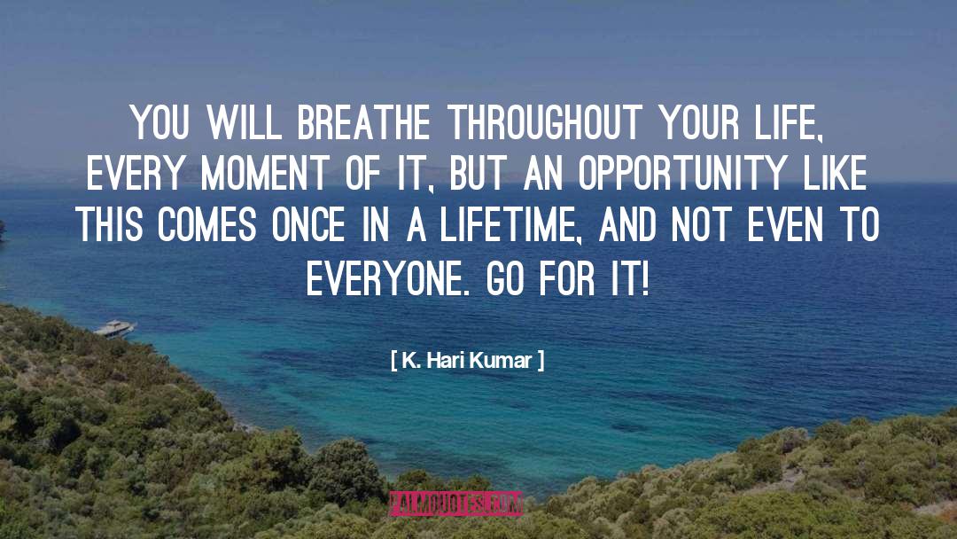 K.Hari Kumar Quotes: You will breathe throughout your