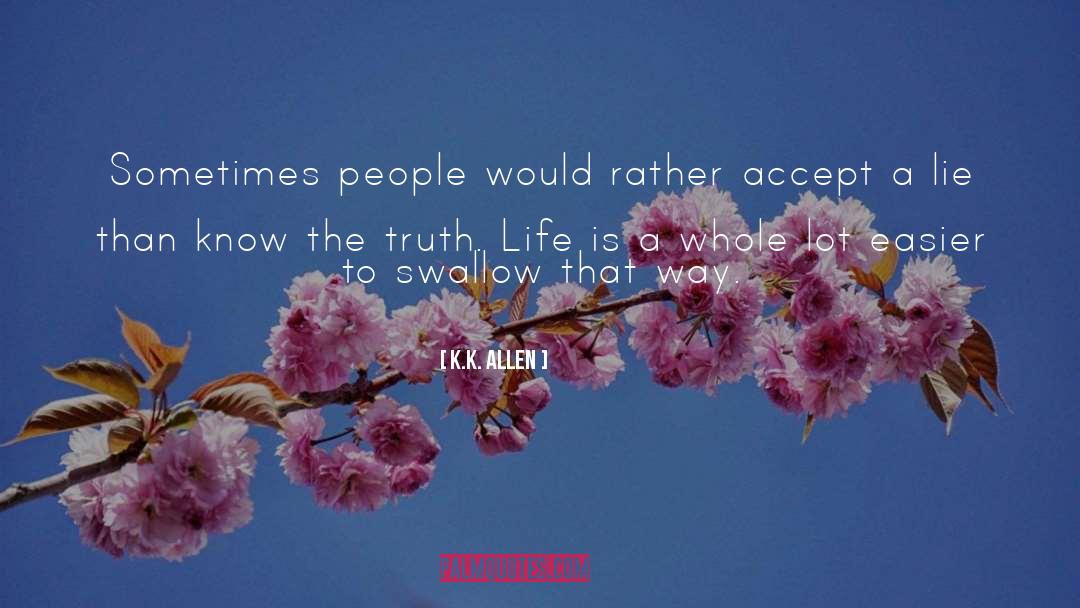 K.K. Allen Quotes: Sometimes people would rather accept