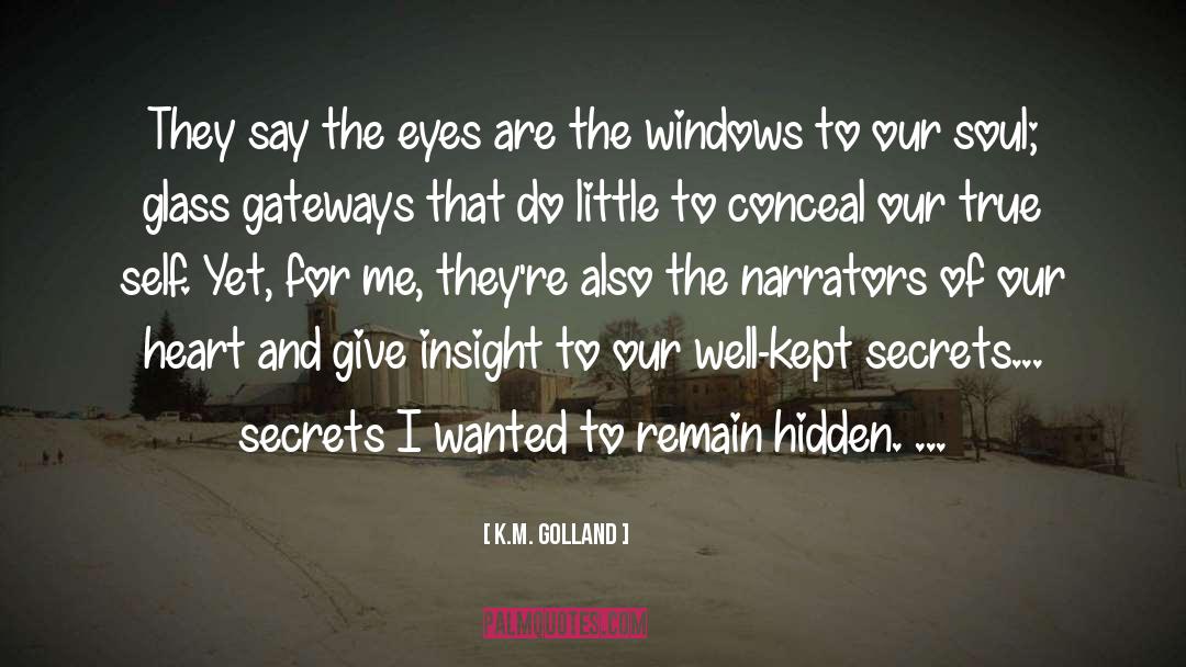 K.M. Golland Quotes: They say the eyes are
