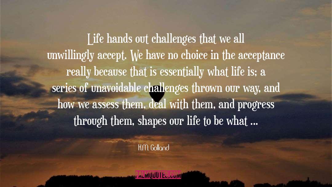 K.M. Golland Quotes: Life hands out challenges that