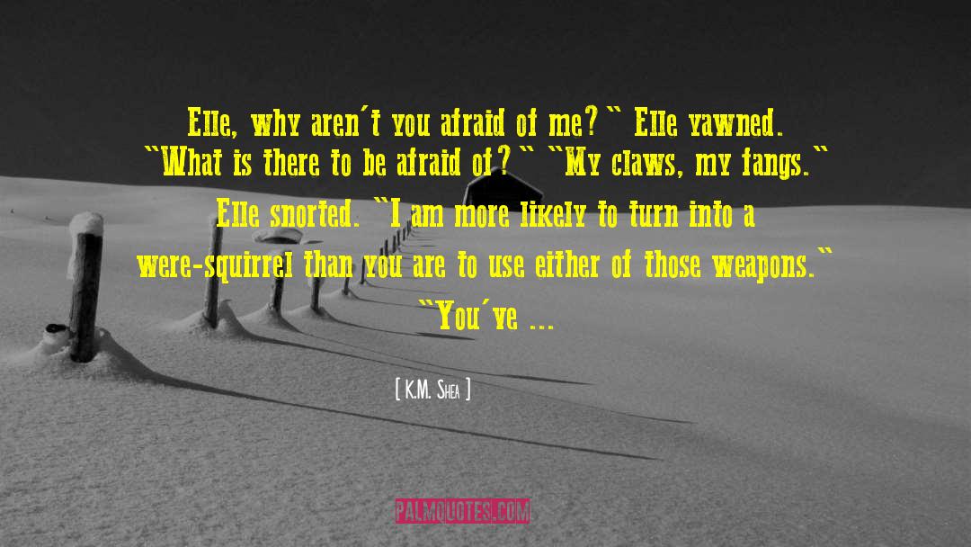 K.M. Shea Quotes: Elle, why aren't you afraid