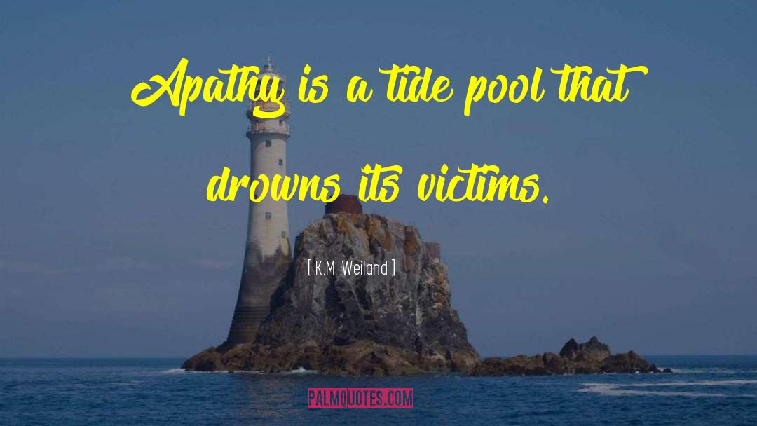 K.M. Weiland Quotes: Apathy is a tide pool