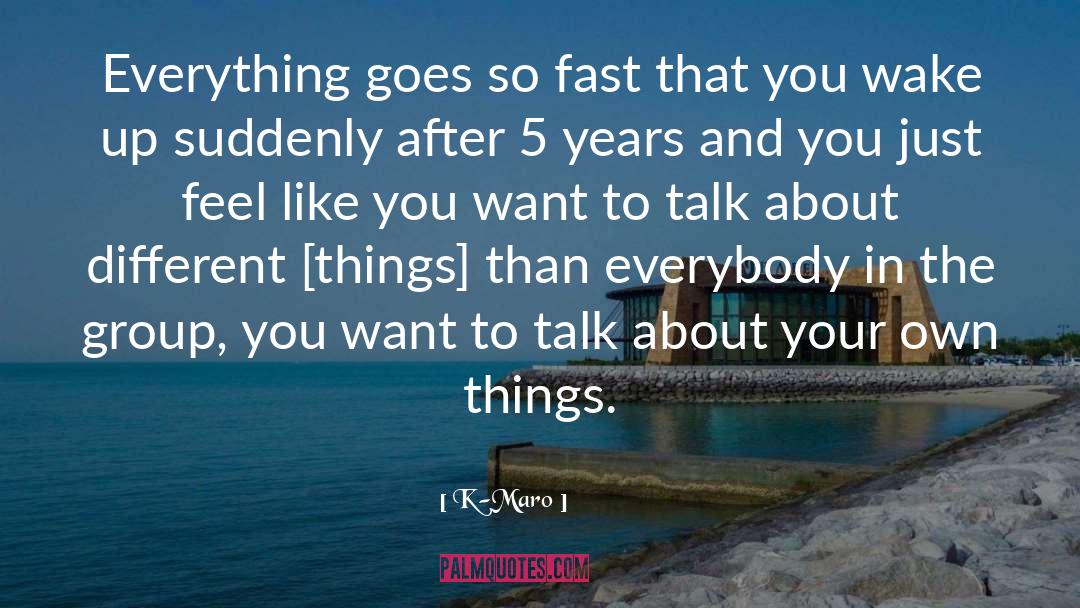 K-Maro Quotes: Everything goes so fast that