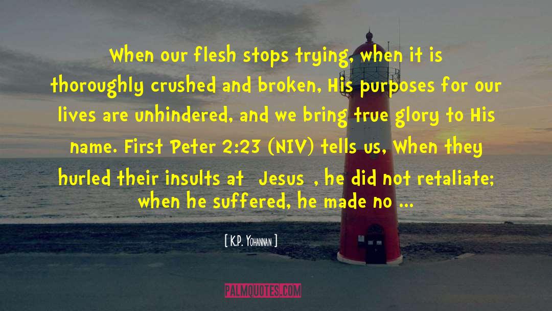 K.P. Yohannan Quotes: When our flesh stops trying,