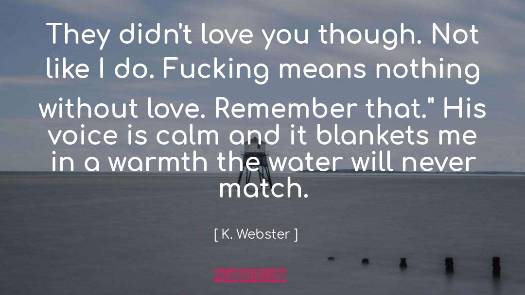 K. Webster Quotes: They didn't love you though.