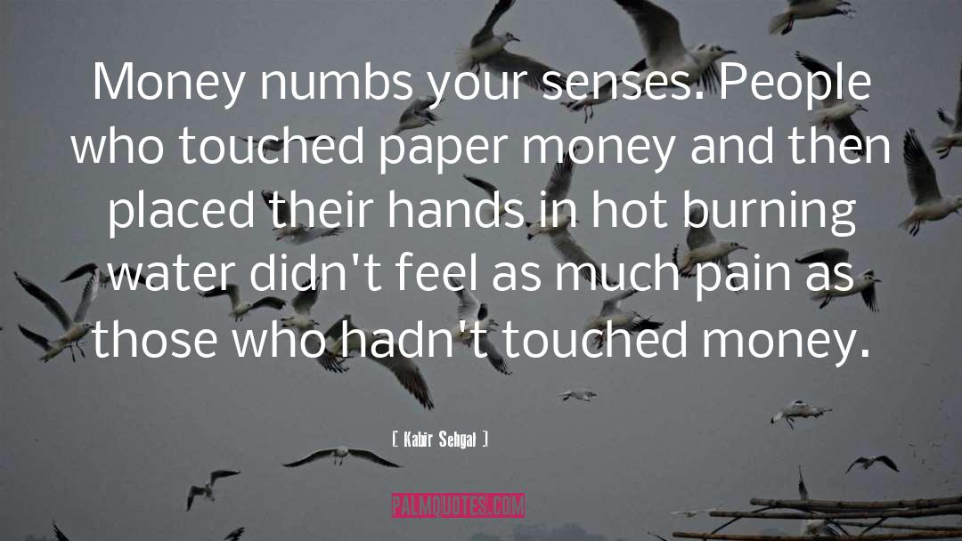 Kabir Sehgal Quotes: Money numbs your senses. People