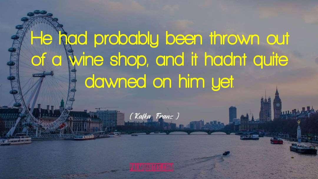 Kafka, Franz Quotes: He had probably been thrown