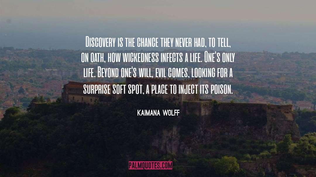 Kaimana Wolff Quotes: Discovery is the chance they