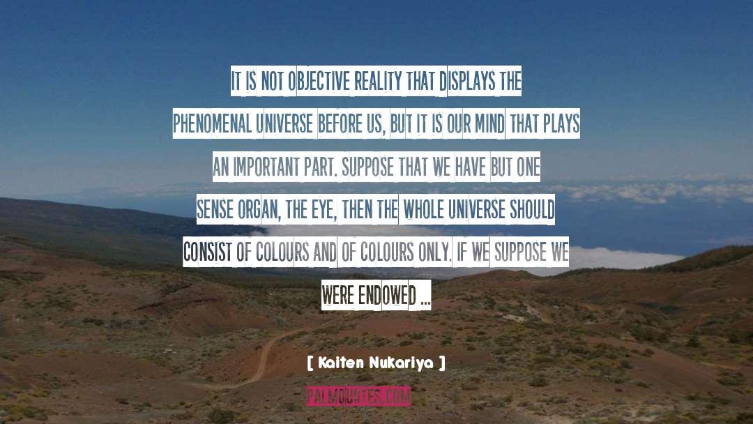 Kaiten Nukariya Quotes: It is not objective reality