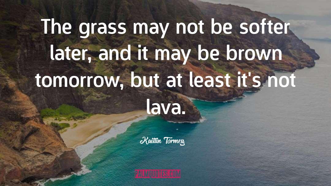 Kaitlin Tormey Quotes: The grass may not be