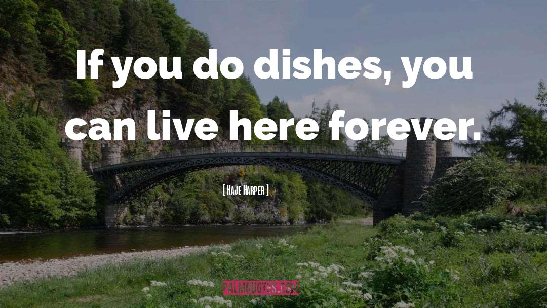 Kaje Harper Quotes: If you do dishes, you