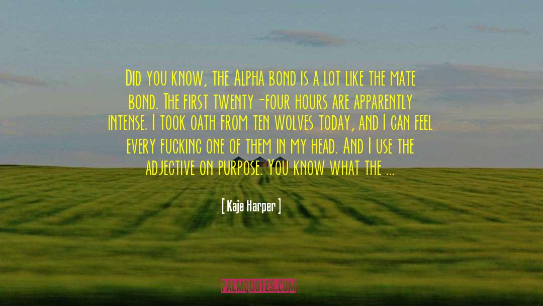 Kaje Harper Quotes: Did you know, the Alpha