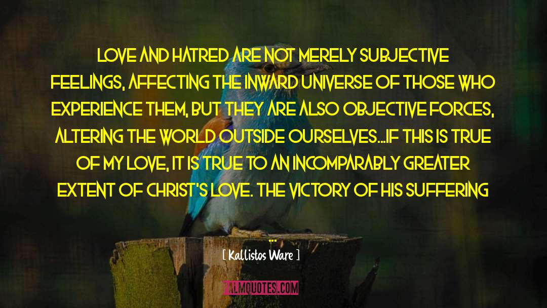 Kallistos Ware Quotes: Love and hatred are not