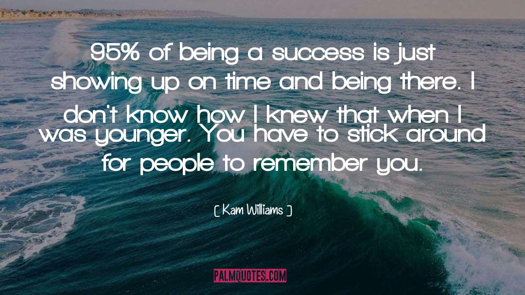 Kam Williams Quotes: 95% of being a success