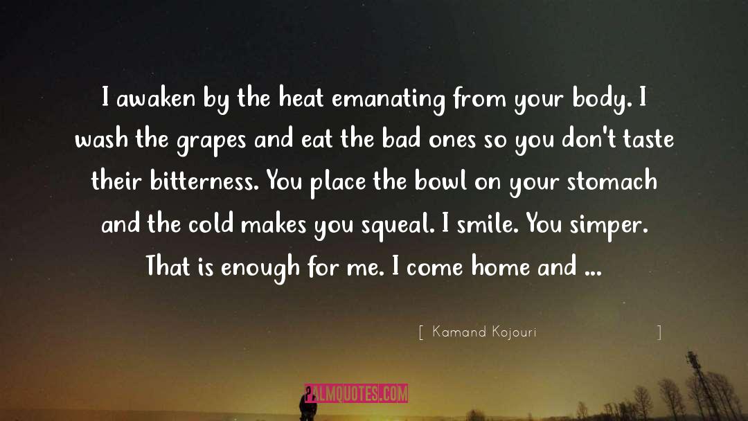 Kamand Kojouri Quotes: I awaken by the heat