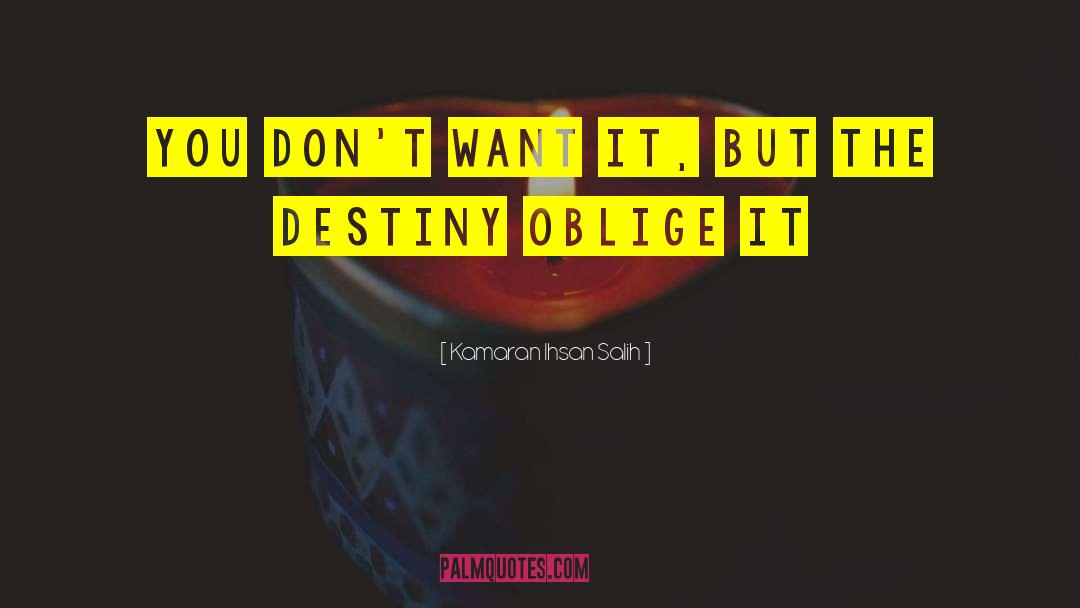 Kamaran Ihsan Salih Quotes: You don't want it, but