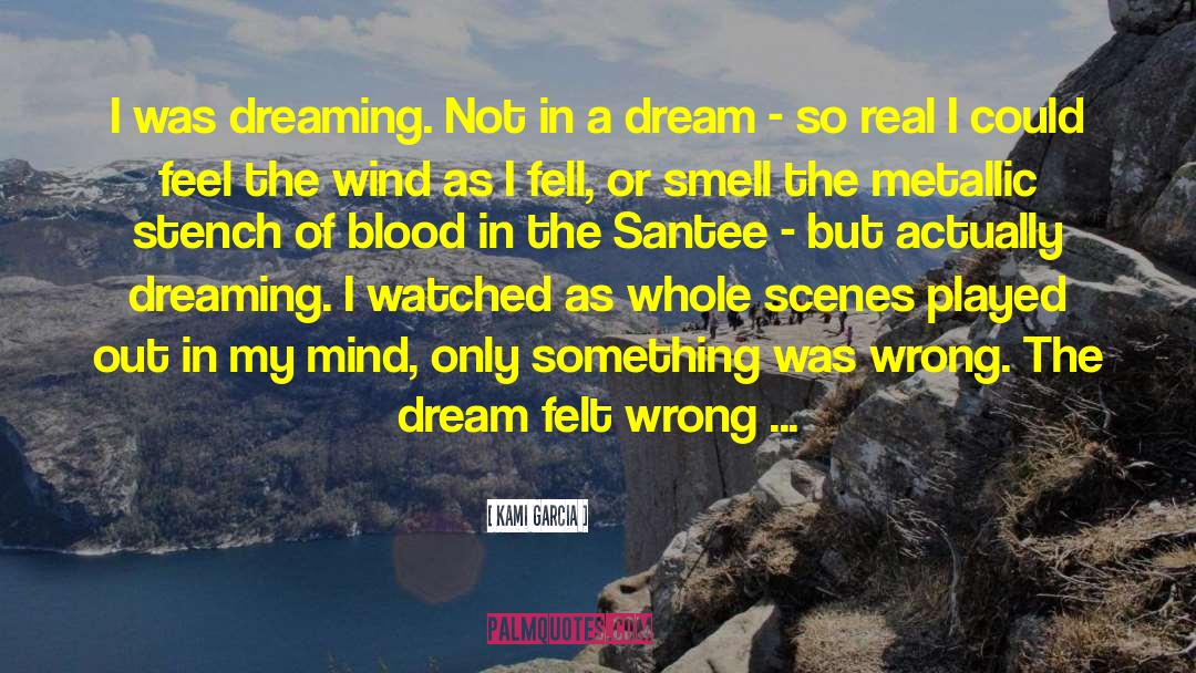 Kami Garcia Quotes: I was dreaming. Not in