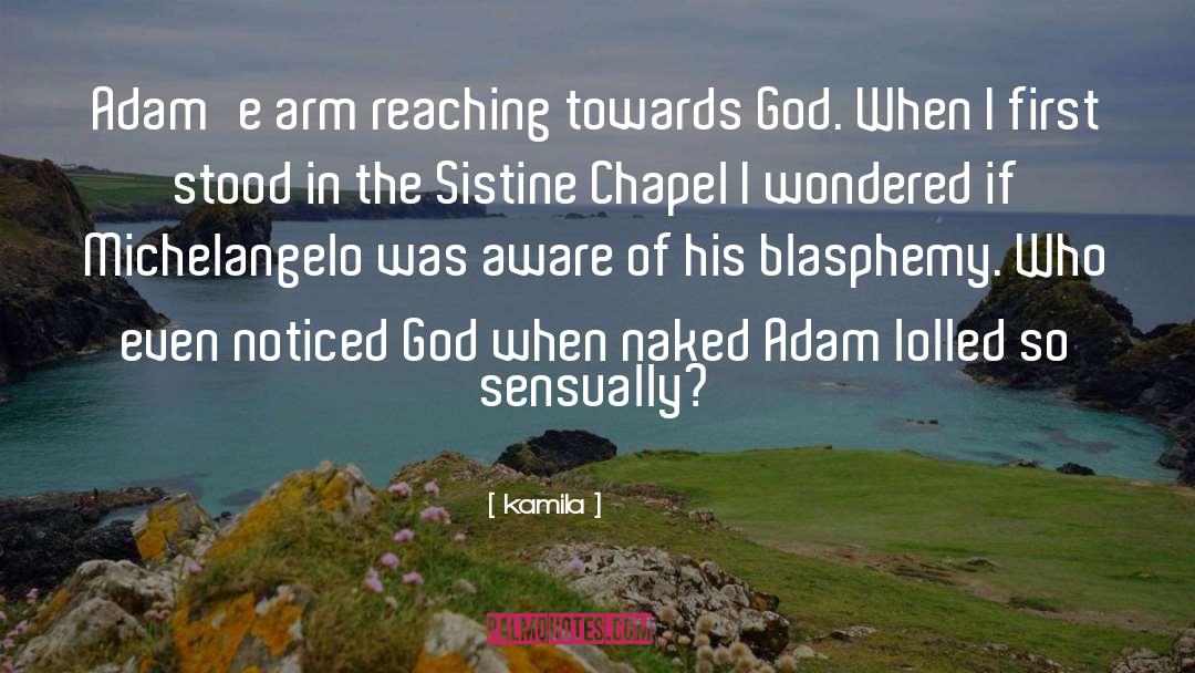 Kamila Quotes: Adam'e arm reaching towards God.