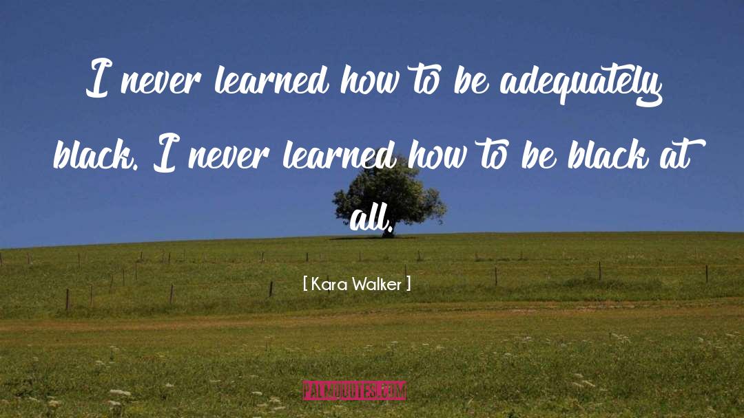Kara Walker Quotes: I never learned how to