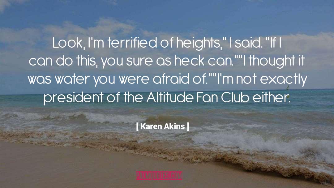 Karen Akins Quotes: Look, I'm terrified of heights,