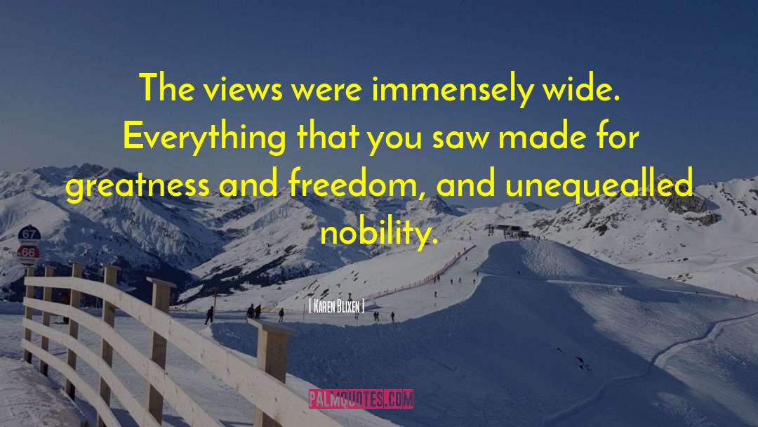 Karen Blixen Quotes: The views were immensely wide.