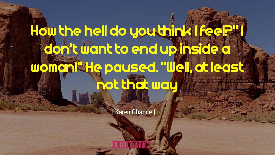 Karen Chance Quotes: How the hell do you