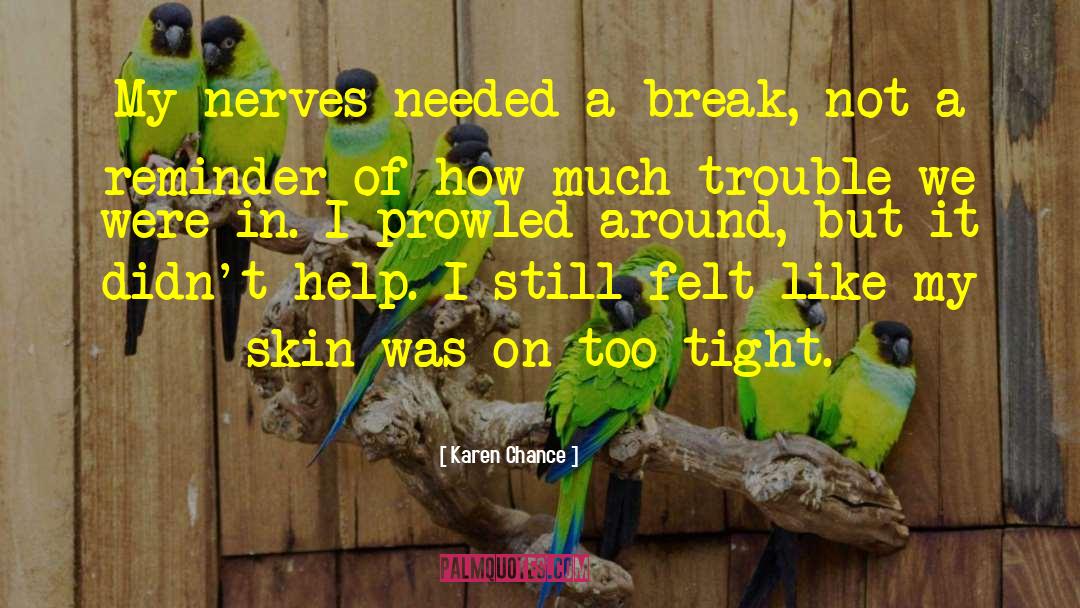 Karen Chance Quotes: My nerves needed a break,