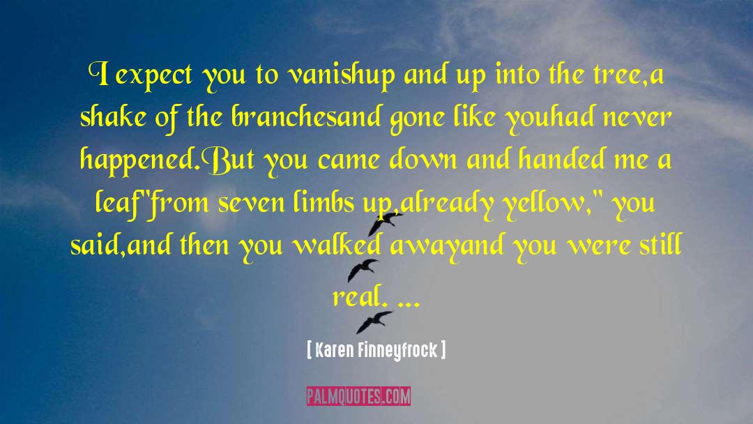 Karen Finneyfrock Quotes: I expect you to vanish<br