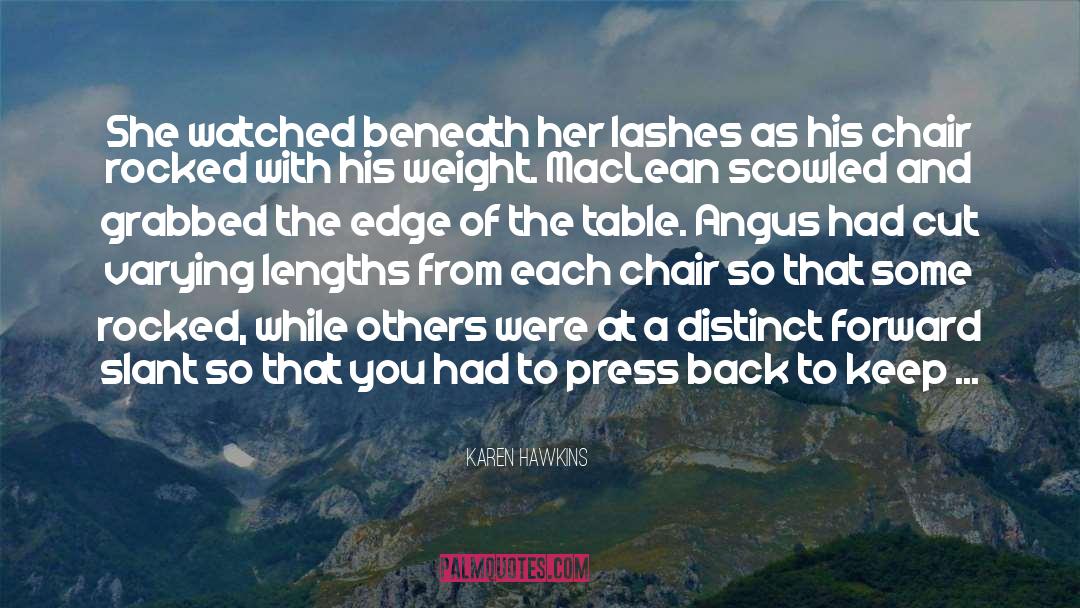 Karen Hawkins Quotes: She watched beneath her lashes