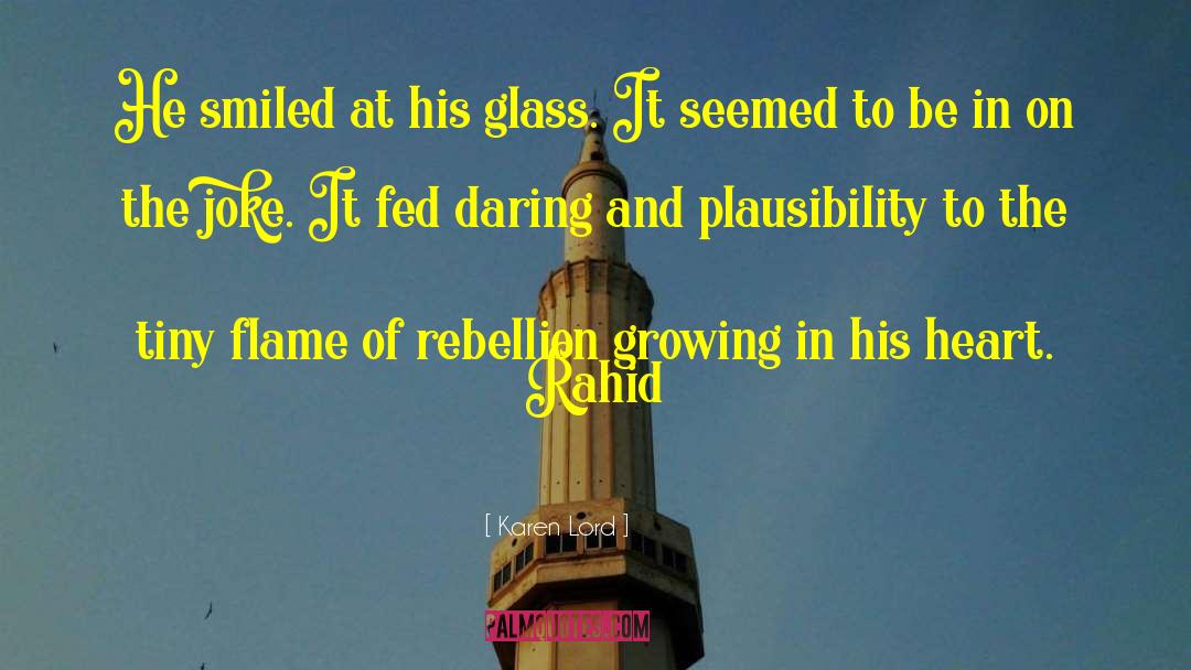 Karen Lord Quotes: He smiled at his glass.
