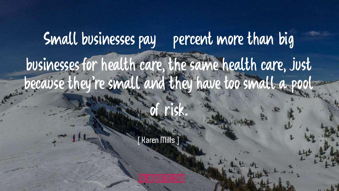 Karen Mills Quotes: Small businesses pay 18 percent