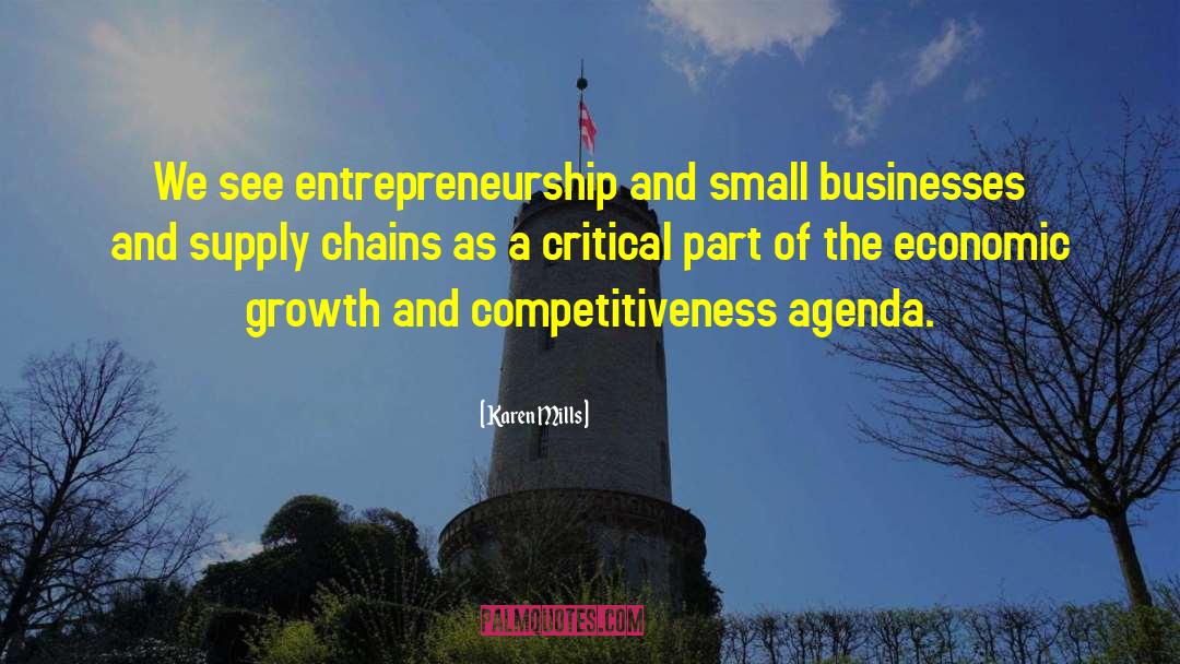 Karen Mills Quotes: We see entrepreneurship and small