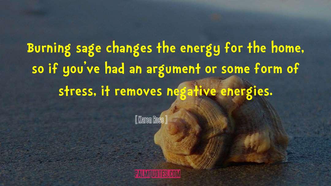 Karen Rose Quotes: Burning sage changes the energy